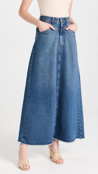Free People + Come as You Are Denim Skirt
