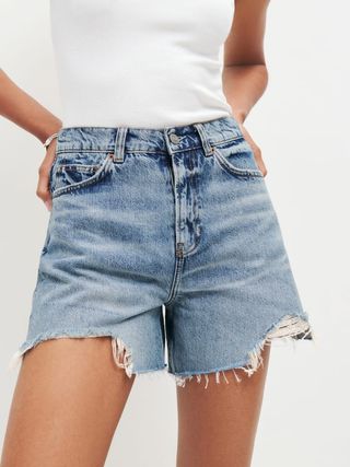Reformation + Wilder High Rise Relaxed Jean Shorts