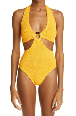 Hunza G + One-Piece Cutout Swimsuit