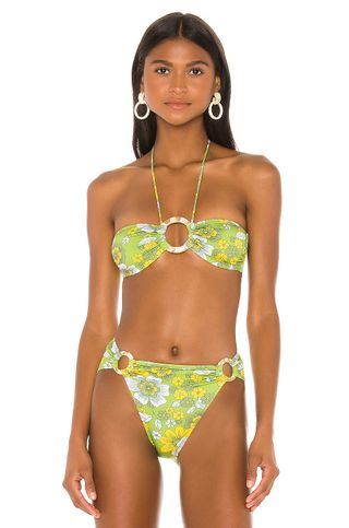 Dodo Bar Or + Erica Bikini Top in Green Flower