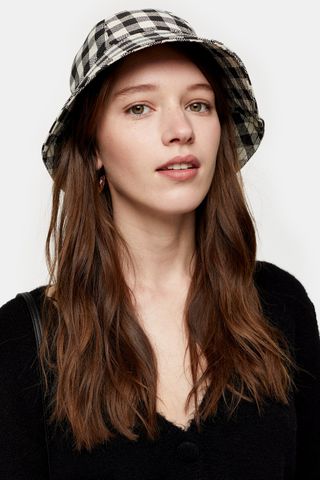 Topshop + Black and White Gingham Bucket Hat