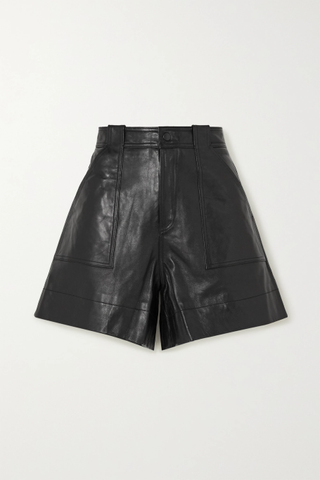 Ganni + Leather Shorts