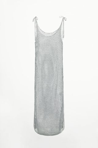 Zara + Openwork Dress with Metallic Thread