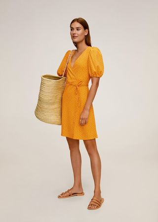 Mango + Bow Wrap Dress