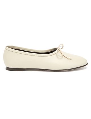 By Far + Agnes High-Cut Leather Ballet Flats