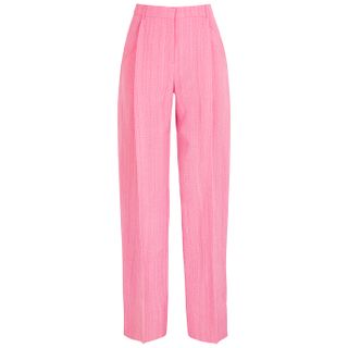Jacquemus + Le Pantalon Loya Pink Wide-Leg Trousers