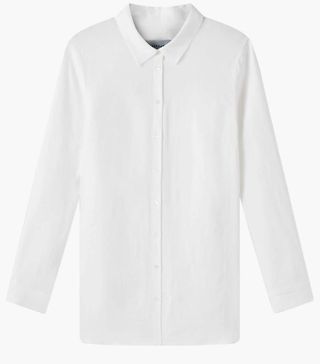 Jigsaw + Cross Weave Linen Shirt, White