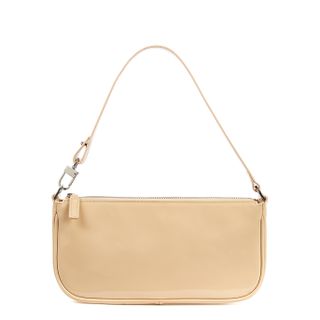 By FAR + Rachel Taupe Patent Leather Shoulder Bag