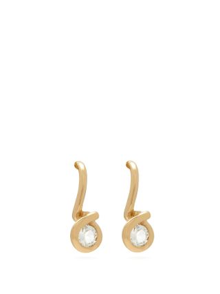 Completedworks + Clear Quartz & Gold-Vermeil Drop Earrings