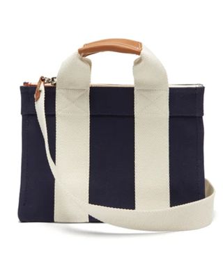 Rue De Verneuil + Lady Small Leather-Trimmed Canvas Tote Bag