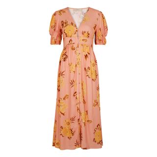 Keepsake + Forever Pink Floral-Print Midi Dress