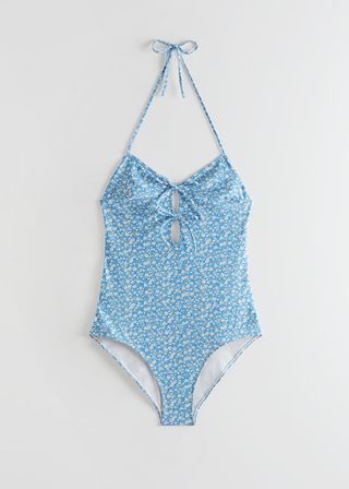 & Other Stories + Floral Print Strappy Swimsuit