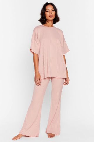 Nasty Gal + Together Again Oversized Tee and Flare Trousers