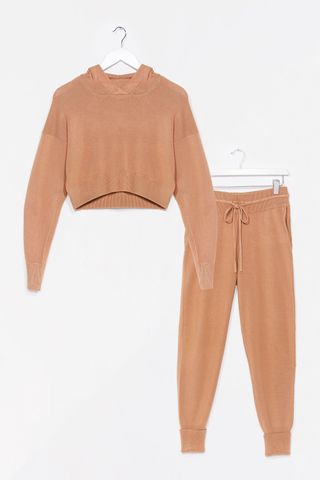 Nasty Gal + Morning Meeting Knitted Ribbed Jogger Lounge Set