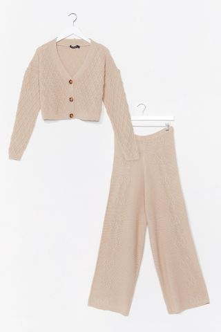 Nasty Gal + Here's to Us Knitted Wide-Leg Lounge Set