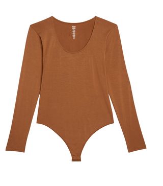 Kit Undergarments + Long Sleeve Thong Bodysuit in Cinnamon