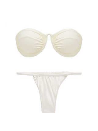 Isa Boulder + Phoebe Strapless Ruched Bikini Top
