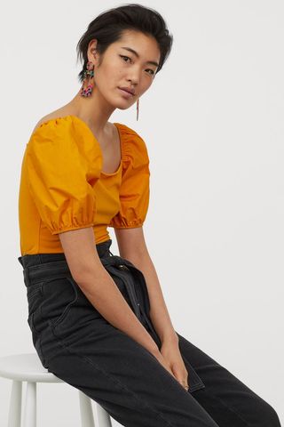 H&M + Puff-Sleeved Top