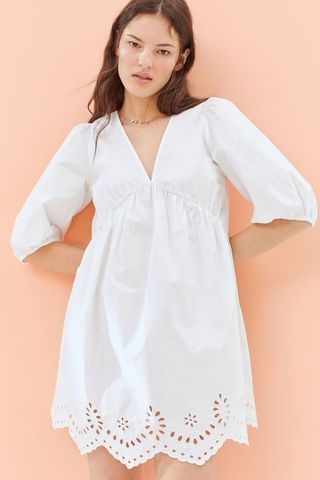 H&M + Cotton Dress With Eyelet Embroidery