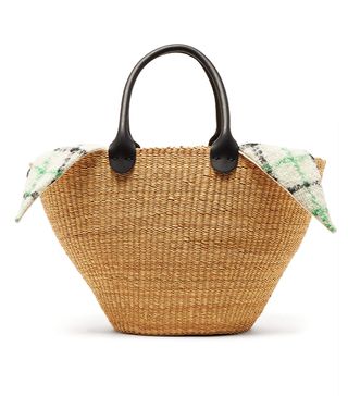 Muuñ + Marlene Woven Straw and Wool Basket Bag