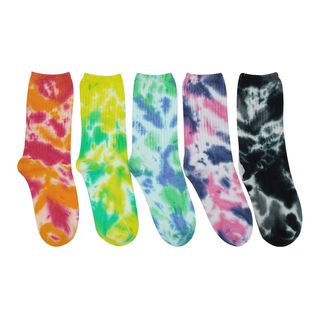 Bienvenu + 5 Pack Lady's Colorful Tie-Dye Cotton Socks
