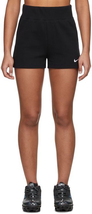 Nike + Black Ribbed Bike Shorts