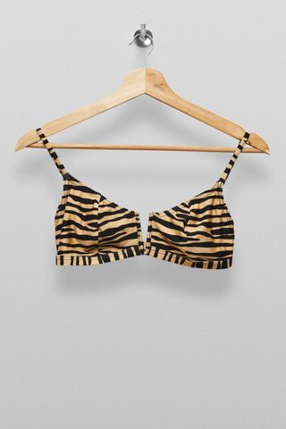 Topshop + Tiger Print Crop Bikini Top