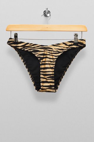Topshop + Tiger Print High Leg Bikini Bottoms