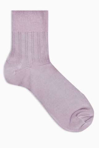 Topshop + Pink Slinky Ribbed Socks