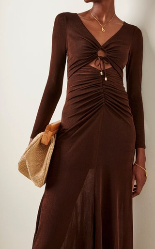 Significant Other + Neave Cutout Ruched Jersey Maxi Dress