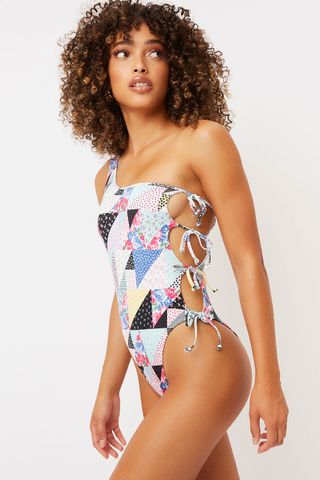 Frankies Bikinis + One Shoulder Cheeky One Piece Swimsuit