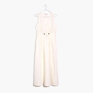 Madewell + Button-Waist Wrap Midi Dress