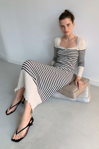 Zara + Striped Knit Dress
