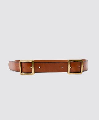 Zara + Double Buckle Leather Belt