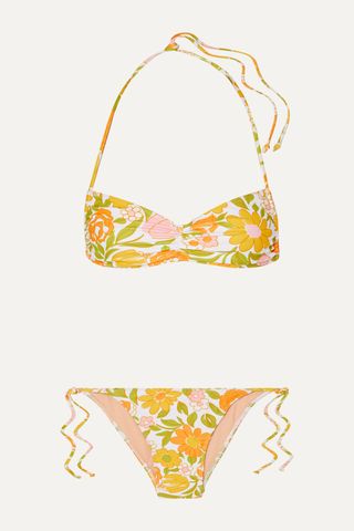 Faithfull the Brand + Hanna Ruched Floral-Print Bikini
