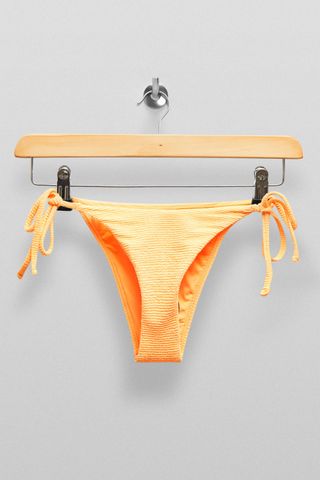 Topshop + Orange Crinkle High Tie Bikini Bottoms