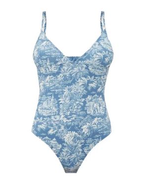 Belize + Joan Jungle Print V-Neck Swimsuit