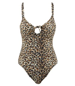 Belize + Yara Tie-Front Leopard-Print Swimsuit