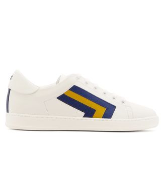 Valextra + Super 3 Striped Leather Trainers