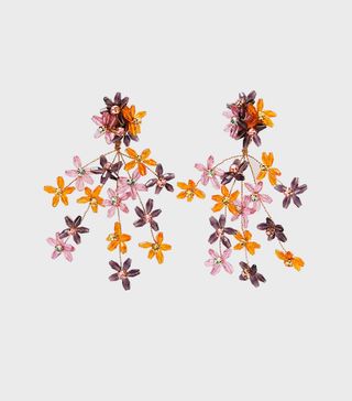 Zara + Crystal Flower Earrings