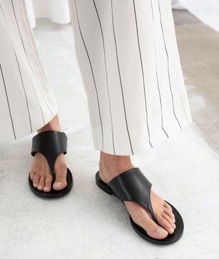 & Other Stories + T-Bar Strap Leather Sandals
