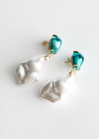 & Other Stories + Chunky Pearl Pendant Earrings
