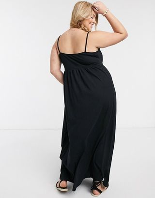 ASOS Design + Curve Cami Bow Front Maxi Sundress in Black