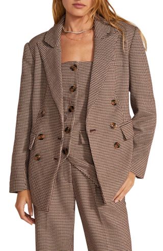 Favorite Daughter + The Phoebe Houndstooth Double Breasted Blazer