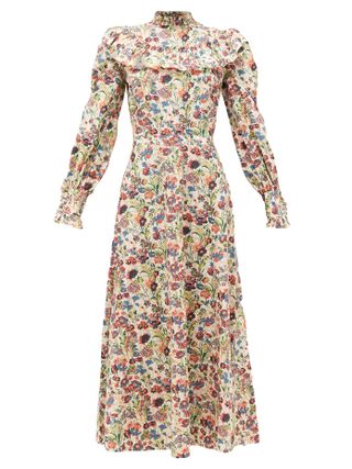 The Vampire's Wife + The Firefly Floral-Print Gathered Cotton Dress