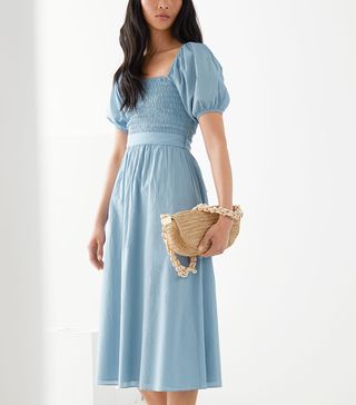 & Other Stories + Belted Puff Sleeve Midi Dress