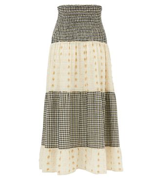 Ace & Jig + Daphne Checked Cotton-Blend Fil Coupé Midi Skirt
