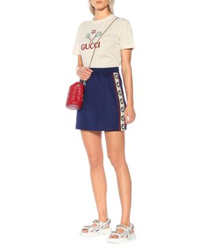 Gucci + Logo-Taped Skirt