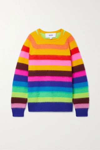 Christopher John Rogers + Striped Wool-Blend Sweater