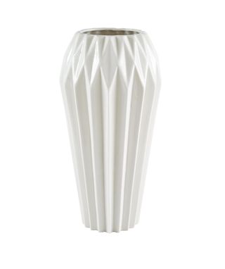 Amazon Brand Rivet + Modern Angled Stoneware Flower Vas